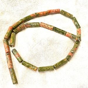 12” Strand of 12mm Unakite Tubes